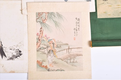 Lot 150 - A collection of Chinese painted scrolls...