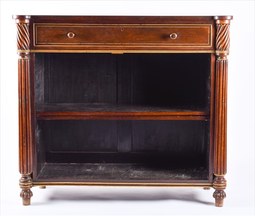 Lot 92 - A small Regency rosewood open bookcase with...