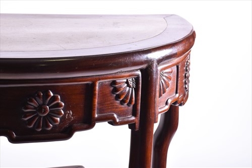 Lot 157 - A Chinese late Qing dynasty hardwood three...