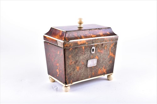 Lot 300 - A Regency period tortoiseshell and ivory tea...