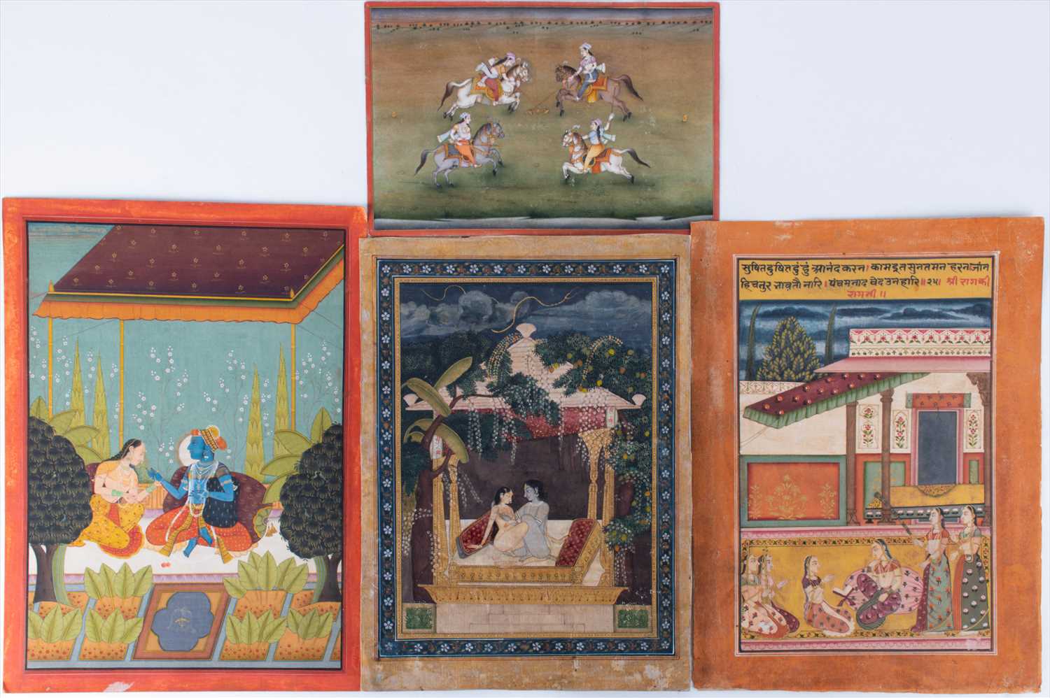 Lot 188 - A small collection of Indian Pahari style...