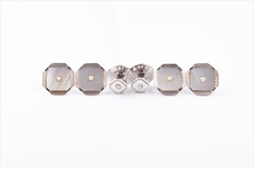 Lot 476 - A set of four 9ct white gold and...