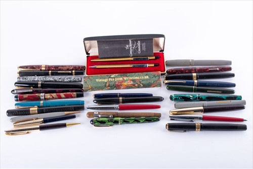 Lot 140 - A collection of 1920-50s British fountain pens,...