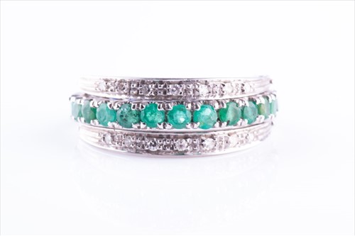 Lot 478 - An unusual diamond, emerald, and sapphire...