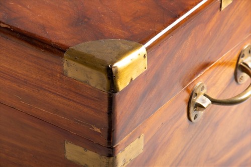 Lot 55 - A 19th century brass bound camphor wood...