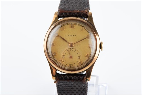 Lot 338 - A 1950s Rolex 9ct yellow gold mechanical...