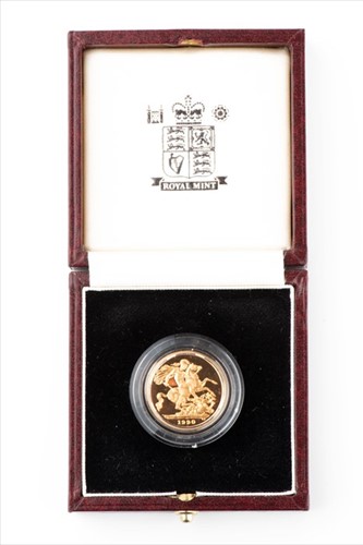 Lot 292 - A gold proof sovereign, 1990, in original case...