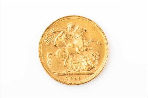 Lot 289 - A Victorian gold full sovereign dated 1899.
