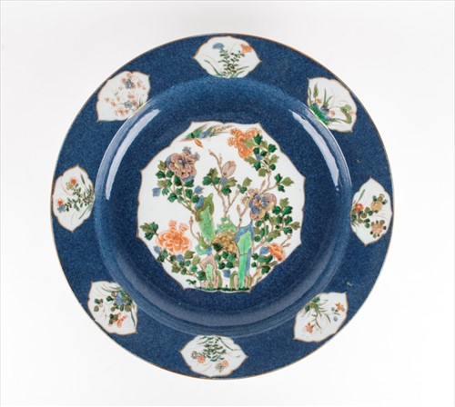 Lot 199 - A large Chinese-style famille verte charger of...