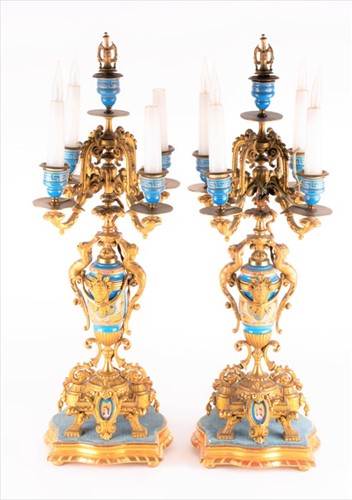 Lot 219 - A pair of large 19th century French ormolu and...