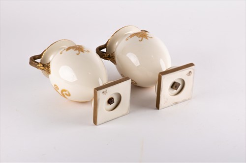 Lot 194 - A pair of Grainger Worcester ivory porcelain...