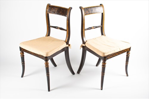 Lot 114 - A pair of Regency style simulated rosewood...