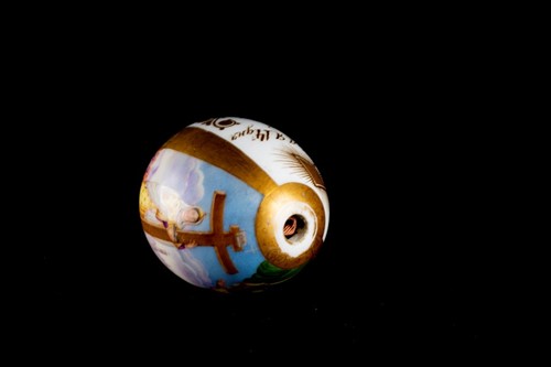 Lot 197 - A 19th century Russian porcelain Easter egg...