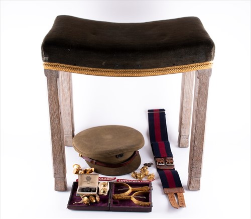 Lot 239 - A limed oak George VI Coronation stool with...