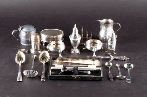 Lot 341 - A mixed group of small silver items to include...