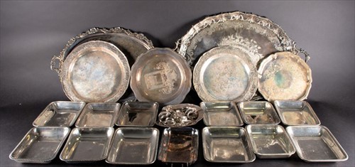 Lot 374 - Two large Victorian style silver plated oval...