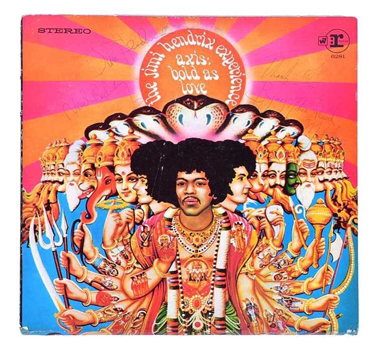 Lot 376 - A signed vinyl cover of Jimi Hendrix...