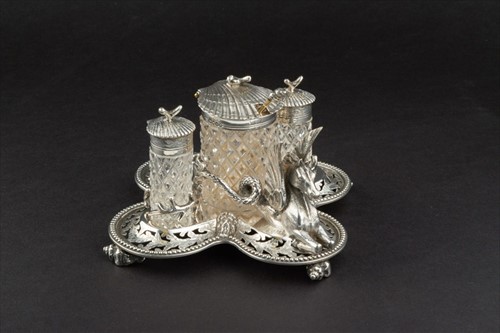 Lot 354 - A Victorian silver novelty cruet set London...