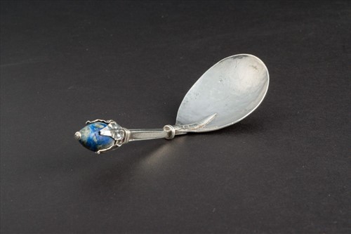 Lot 402 - A Liberty and co silver and lapis lazuli caddy...