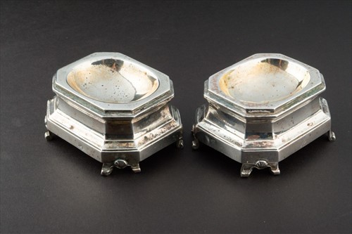 Lot 340 - A Pair of Continental silver trencher salts...