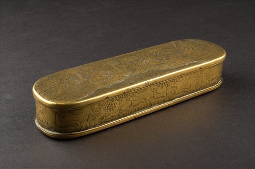 Lot 303 - An 18th Dutch brass tobacco box circa 1750,...