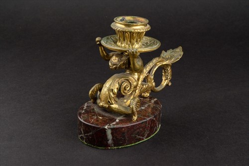 Lot 122 - A 19th century French gilt bronze chamber...