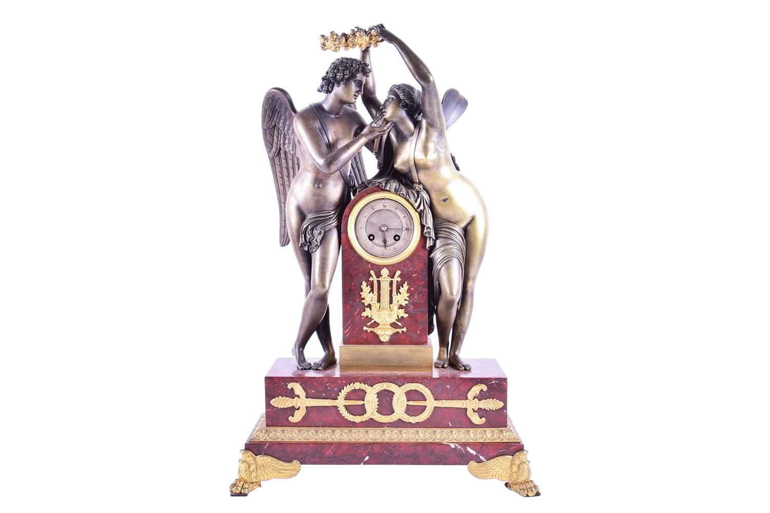 Lot 355 - A Napoleon III period French ormolu and marble...