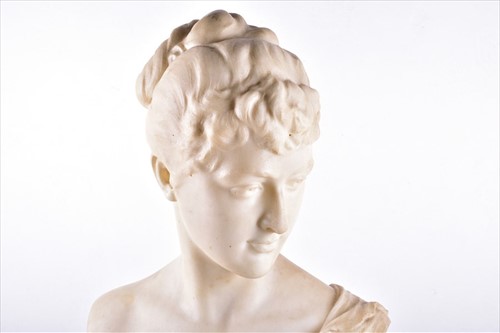 Lot 222 - A large 19th century Italian marble bust...