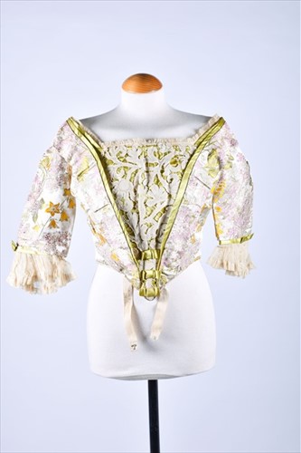 Lot 242 - A fine Victorian silk brocade ball gown...