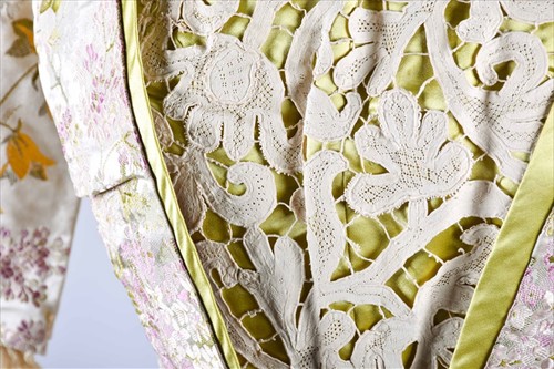 Lot 242 - A fine Victorian silk brocade ball gown...