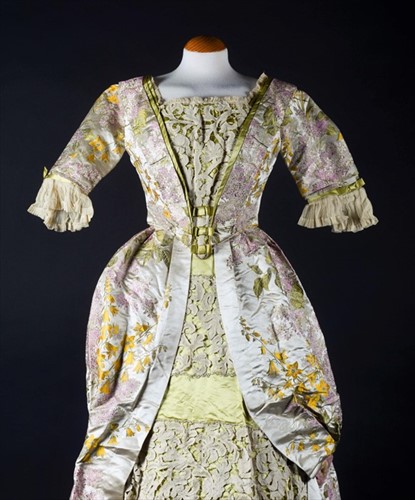 Lot 242 - A fine Victorian silk brocade ball gown...