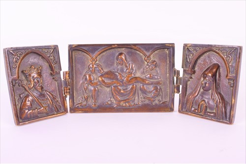 Lot 132 - A bronze triptych depicting The DepositionÂ ...