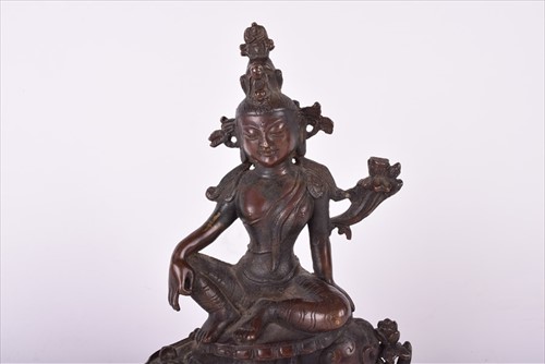Lot 146 - A South East Asian bronze deity, possibly Tara...