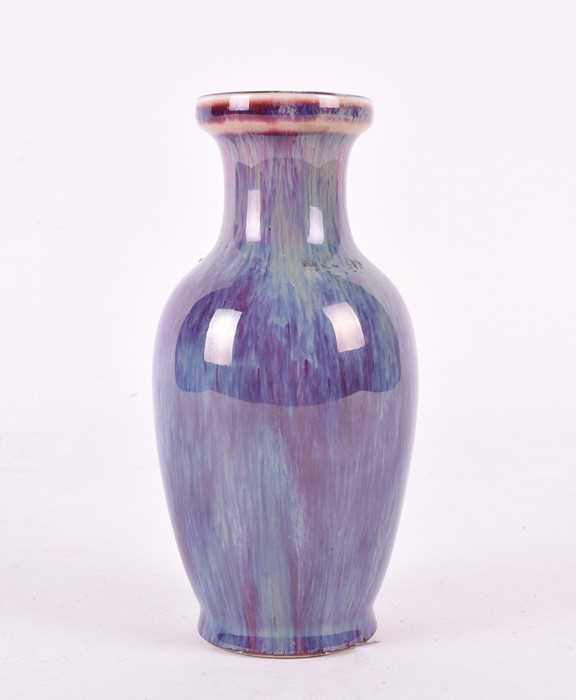 Lot 167 - A Chinese flambÃ© glazed baluster vase on...
