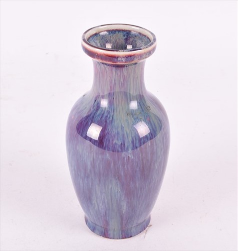 Lot 167 - A Chinese flambÃ© glazed baluster vase on...