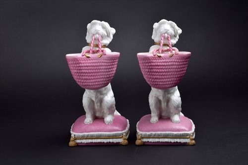 Lot 185 - A pair of Brownfield posy vases modelled as...