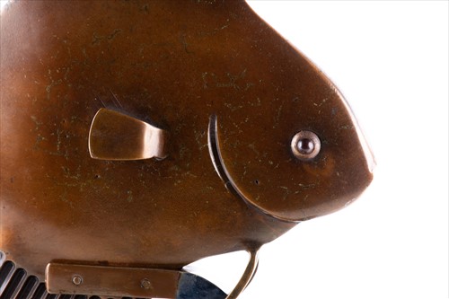 Lot 205 - A 1920s-30s Art Deco bronze fish sculpture the...