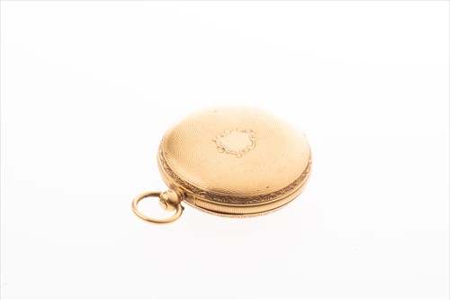 Lot 312 - An 18ct yellow gold open face pocket watch the...