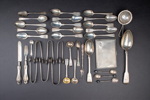 Lot 316 - A large quantity of silver spoons and sugar...