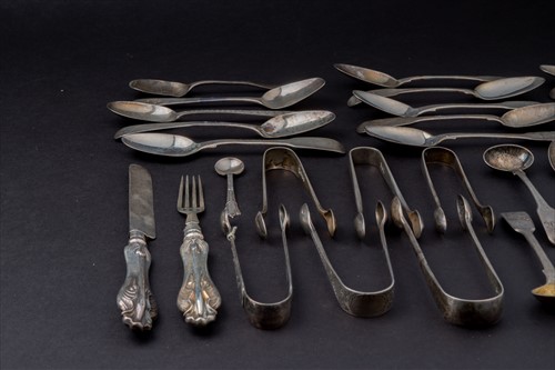 Lot 316 - A large quantity of silver spoons and sugar...