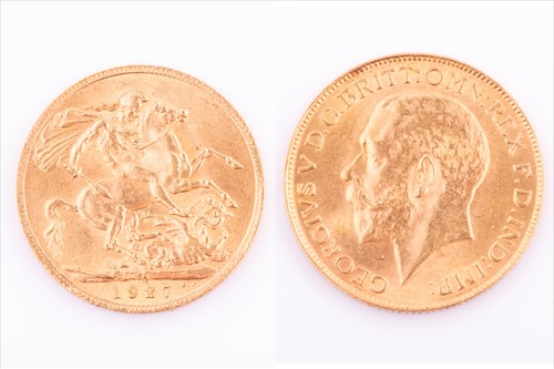 Lot 284 - A George V full sovereign dated 1927.