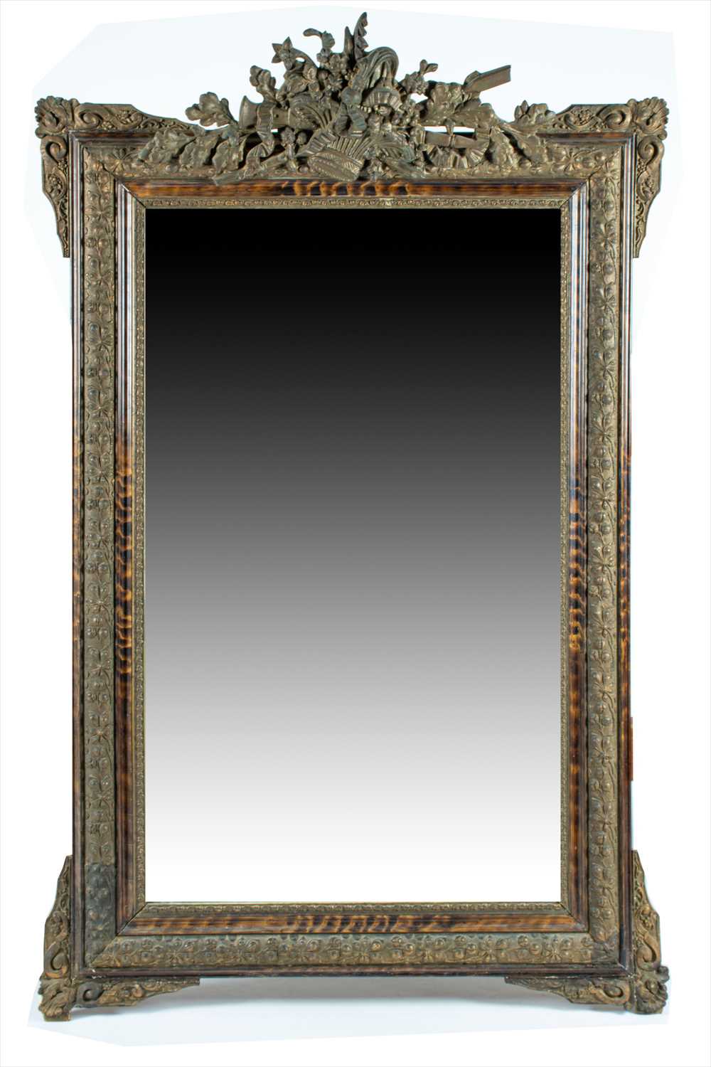 Lot 133 - A Louis XVI style gilt framed wall mirror with...