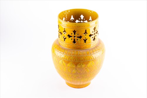Lot 197 - A late 19th century Burmantofts Faience vase...
