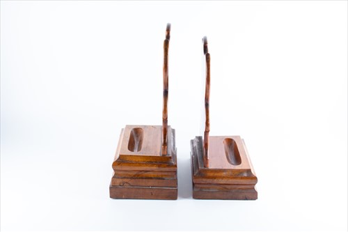 Lot 219 - A pair of 19th century mahogany plate stands...