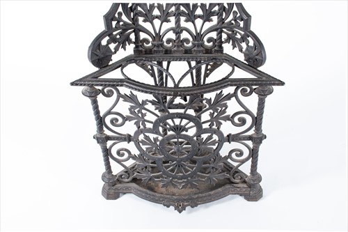 Lot 215 - A Coalbrookdale cast iron hall stand in the...