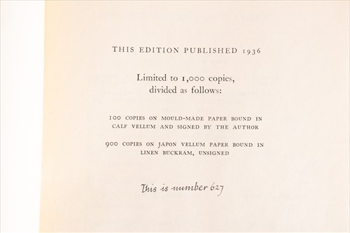 Lot 240 - James Joyce, "Ulysses" 1936, no.627 from a...