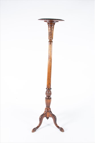 Lot 126 - A late Victorian mahogany torchere with reeded...