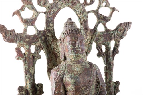 Lot 143 - A 19th century Chinese bronze Buddha seated...