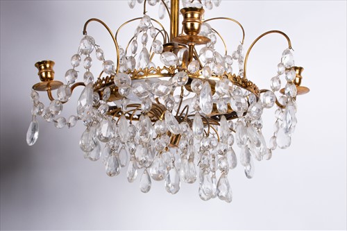 Lot 243 - An early 20th century crystal chandelier...