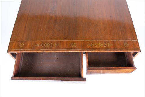 Lot 115 - A late Victorian mahogany and brass inlaid...